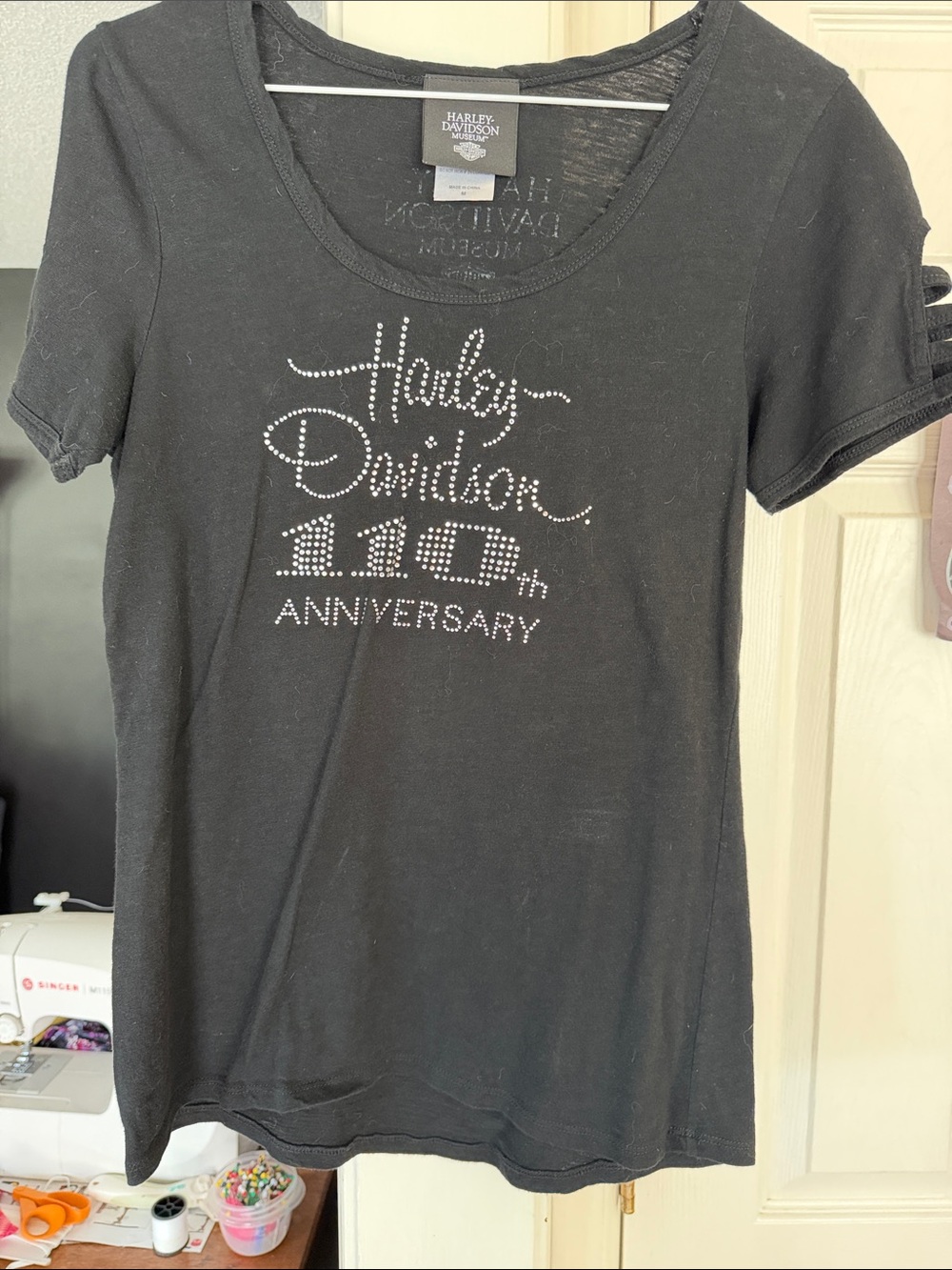 Harley-Davidson Black Rhinestone 110th Anniversary Tee